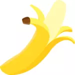 Imagem vetorial de banana descascada inclinado