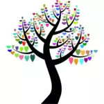 Ağaç ve renkli Kalpler