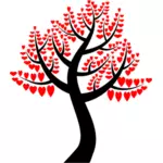 Czerwone serca drzewo