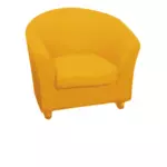 単一の黄色のソファ