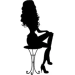 Silhouette de femme assise