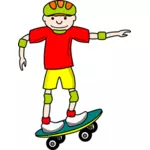 Skateboard gutt vektor