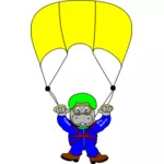 Fallschirmspringer-Hippo-Vektor-Bild