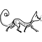 Slinking pisica desen alb-negru