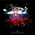 Drapeau de la Slovaquie à l'intérieur des éclaboussures d'encre