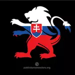 Flaga Słowacji wewnątrz kształt lew