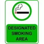 Grafica vettoriale di verde indicato segno di zona fumatori