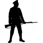 Soldat cu siluetă de pușcă