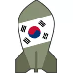 Dibujo de la hipotética bomba nuclear surcoreano vectorial