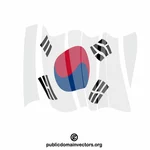 Флаг Южной Кореи развевается