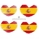 Spanische Flagge in Herzform