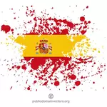 स्पेनिश झंडा पेंट छींटे में