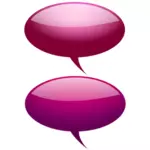 Rosa og lilla tale bobler vektorgrafikk utklipp