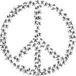 علامة السلام مصنوعة من مختلف الألعاب الرياضية