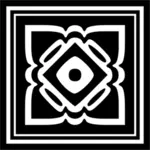Emblème décoratif noir et blanc