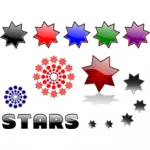 Dibujo de la selección de diferentes estrellas vectorial