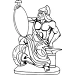 Statua del guerriero di seduta