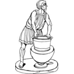 Homme antique avec urne