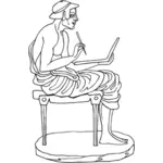 Writing man statue