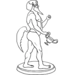 Man with tail statue