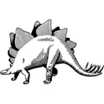 Stegosaurus v černé a bílé vektorový obrázek