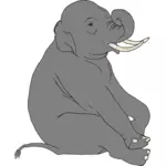 Sittende elefant