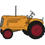 色のビンテージ トラクターのベクトル画像