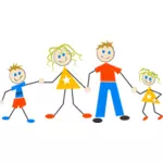 Stick Figur familj Illustration