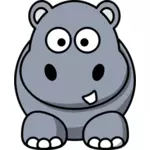 Vectorafbeeldingen van happy cartoon hippo