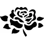 Gestileerde rose in zwart