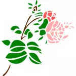 Tyylitelty vaaleanpunainen ruusu