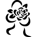 Stylized rose vector silhouette