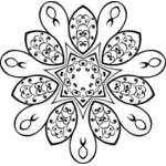 Grafik av geometriska blomma ikon