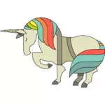 Unicornio con crin del arco iris