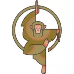 Stylizowane kreskówka małpa