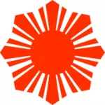 דגל הפיליפינים שמש הציור וקטורית צללית אדומה סמל
