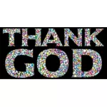'' Tack Gud '' typografi