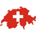 スイス連邦共和国の地図と国旗