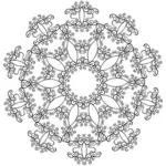 Svart-hvitt floral sirkel