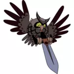 Owl with sword