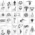 Výběr z indické symboly vektorové kreslení