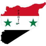 Bandera de Siria mapa con imagen de vector de Palmira