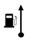 Pompy paliwa na swoim lewym TSD wektor znak