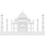 Vektor gambar Taj Mahal di grascale