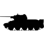 坦克 T-34 silhouaette 矢量剪贴画