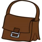 茶色のハンドバッグ ライン アート ベクトル画像