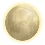Planet bulan dengan halo vektor ilustrasi