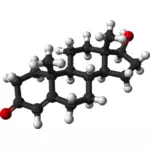 Molécula de la testosterona 3d