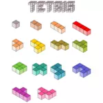 3D Tetris bloki wektorowych ilustracji