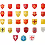 Heraldic coat of arms selection vector graphics